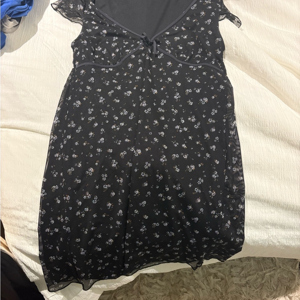 Aeropostale Black Floral Mini Dress